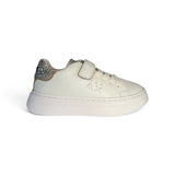 Sneakers SUN68 girl in eco pelle bianca e glitter con velcri o velcro e lacci alastici