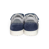 Sneakers primi passi BALOCCHI in suede blu e pelle bianca con velcri