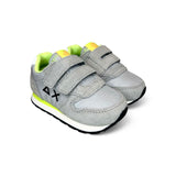 Sneakers ginniche SUN68 First Step boy in suede e nylon grigio con velcri