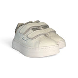 Sneakers SUN68 girl in eco pelle bianca e glitter con velcri o velcro e lacci alastici
