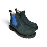 Stivaletti LESCOUCOU blu navy con elastico royal e zip interna