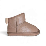 EMU AUSTRALIA Wallaby Mini Rosa con fiocco in suede e 100% lana merinos WATER RESISTANT