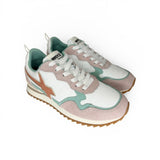 Sneakers ginniche W6YZ in suede rosa/tiffany e tessuto tecnico bianco con lacci