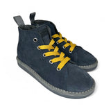 Polacchino PANCHIC in suede blu navy con lacci e cerniera
