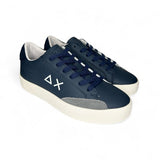 SNEAKER SUN68 Street teen boy in pelle blu navy con lacci