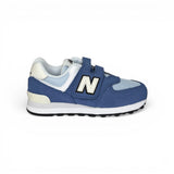 Sneakers ginniche NEWBALANCE 574 blu e azzurro con velcro