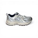 Sneakers ginniche NEWBALANCE 530 silver/bianco/blu con lacci elastici