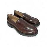 Mocassini LESCOUCOU in vitello spazzolato bordeaux