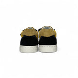 Sneakers primi passi BALOCCHI in suede nero e giallo senape con velcri