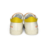 Sneakers primi passi FALCOTTO in pelle panna/verde con velcri