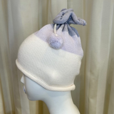 Cappello e sciarpa panna/lilla CAPOCUBO in lana 100%