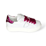 SNEAKERS PHILIPPE MODEL junior TEMPLE in pelle bianca e ciclamino
