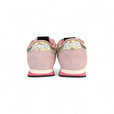 Sneakers ginniche SUN68 baby girl in suede e velluto rosa con velcri
