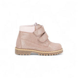 SCARPONCINI BALOCCHI in nubuk glitterato rosa con velcri