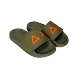 Ciabatte in PU verde militare e arancio fluo
