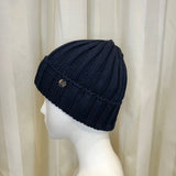 Cappello blu navy GIO HIGUAMY misto lana a coste
