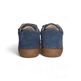 Sneakers Primi Passi LESCOUCOU in suede color jeans con velcri