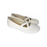 Ballerina BATILAS in lino bianco con elastico