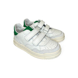 Sneakers DIANETTI in pelle bianca e verde con velcri