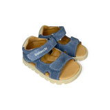 Sandali Primi Passi BALOCCHI in suede blu jeans con strap