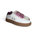 Sneakers SUN68 teen girl in eco pelle e suede bianco con lacci