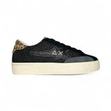 Sneakers SUN68 girl street in pelle e suede nero/micro borchie con lacci