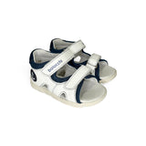 Sandali Primi Passi BALOCCHI in pelle bianca e blu con strap