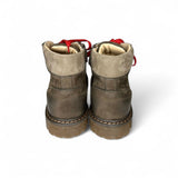 Scarponcini DIANETTI mod. "pedula" in nubuk testa di moro con lacci e zip interna