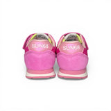 Sneakers ginniche SUN68 First Step girl in suede e nylon fuxia con velcro
