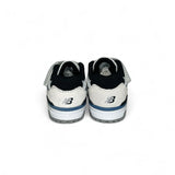 SNEAKERS GINNICHE NEWBALANCE 550 in pelle bianca e blu navy con strap