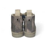 Polacchino PANCHIC in suede tortora con lacci, cerniera e fodera in pelliccia "orsetto"