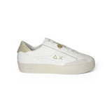 Sneaker SUN68 Street teen girl in pelle bianca/platino con lacci