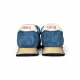 Sneakers ginniche SUN68 kid boy in suede effetto vintage e nylon avio con velcro e lacci elastici
