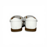 Sandali Primi Passi BALOCCHI in pelle bianca/applicazione foglie con strap