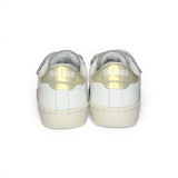 Sneakers SUN68 street baby girl in pelle bianca/platino con velcri