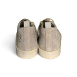 Sneakers primi passi FALCOTTO in suede beige chiaro con lacci oro e zip laterale