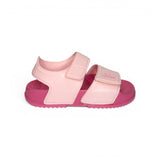 Sandali in PU rosa e fuxia, fasce regolabili con strap