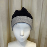 Cappello double face blu/grigio CAPOCUBO in felpa di cotone