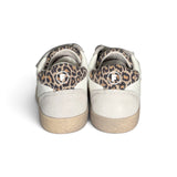Sneakers primi passi FALCOTTO in pelle e suede bianco/maculato con velcri
