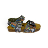 Sandali BALOCCHI BIO in ecopelle multicolor stampata con chiusura a velcro
