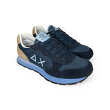 Sneaker ginnica SUN68 Teen boy blu navy/beige in suede e nylon con lacci