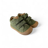 Sneakers Primi Passi LUNELLA in suede verde bosco con velcri