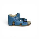 Sandali Primi Passi FALCOTTO in pelle azzurro con fibbia e strap