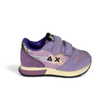 SNEAKER GINNICA SUN68 Baby girl in suede e nylon lilla con velcri