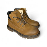 Scarponcini DIANETTI in nubuk marrone con lacci e zip interna