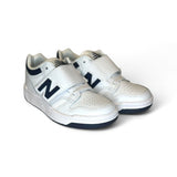 SNEAKERS GINNICHE NEWBALANCE 480 in pelle bianca e blu navy con strap