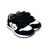SNEAKER GINNICA SUN68 Baby boy in suede nero e pelle bianca con velcri