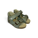 Sandali Primi Passi FALCOTTO in pelle salvia con fibbia e strap