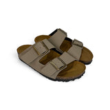 Ciabatte BIOFASHION in eco nubuk taupe con fibbie