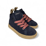 Polacchino PANCHIC in suede blu navy con lacci e cerniera